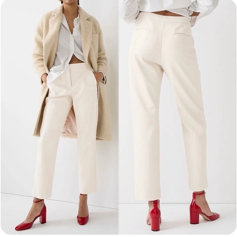 NWT. J Crew Kate Pant in Vegan Leather | Sz 22| Color: Bone